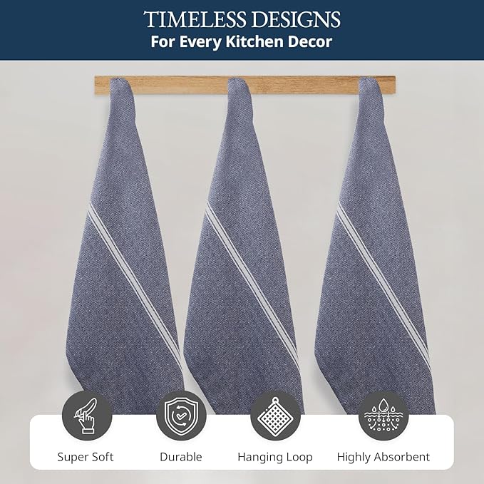 Lane Linen Kitchen Towel Set, 6 Pack 100% Cotton Hand Towels - Image 7
