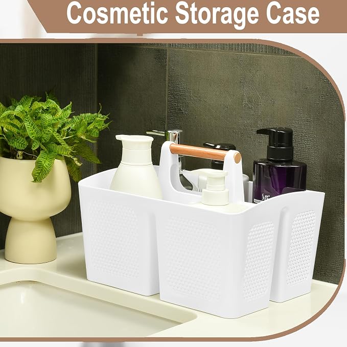 Haundry Plastic White Shower Caddy Basket - Image 7