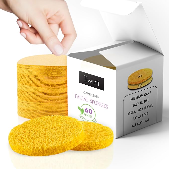 60 Count Compressed Facial Sponges by OEGlobal