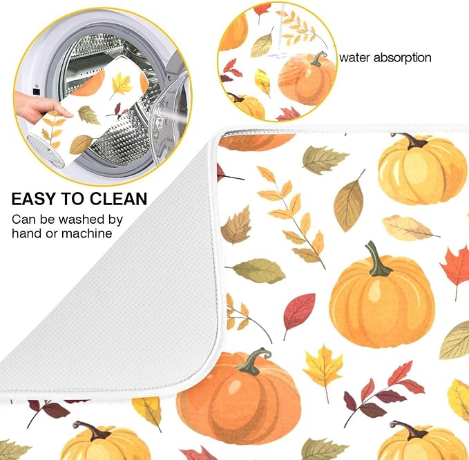 Fall Pumpkin Pattern Dish Drying Mat - Image 2
