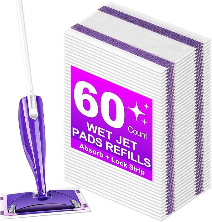 60Pack Mopping Pad Refill for Wetjet Mop Compatible by Cafonil