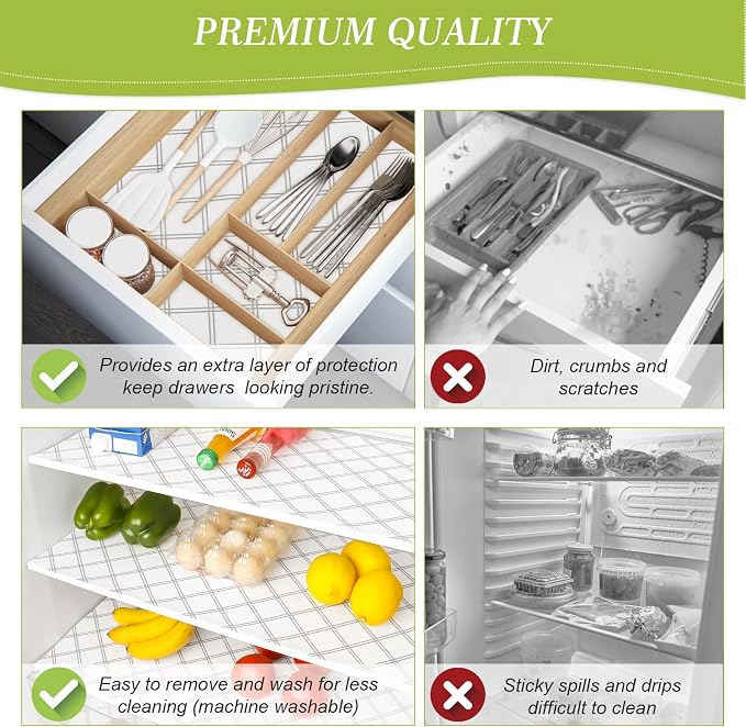 Cooyes 12pcs 12" x 24" Refrigerator Liners, Premium Absorbent Fridge Bin Liners - Image 6