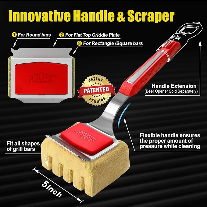 GRILLART Bristle-Free BBQ Grill Brush Replacement Head – Heavy-Duty Scraper Tool - Image 4