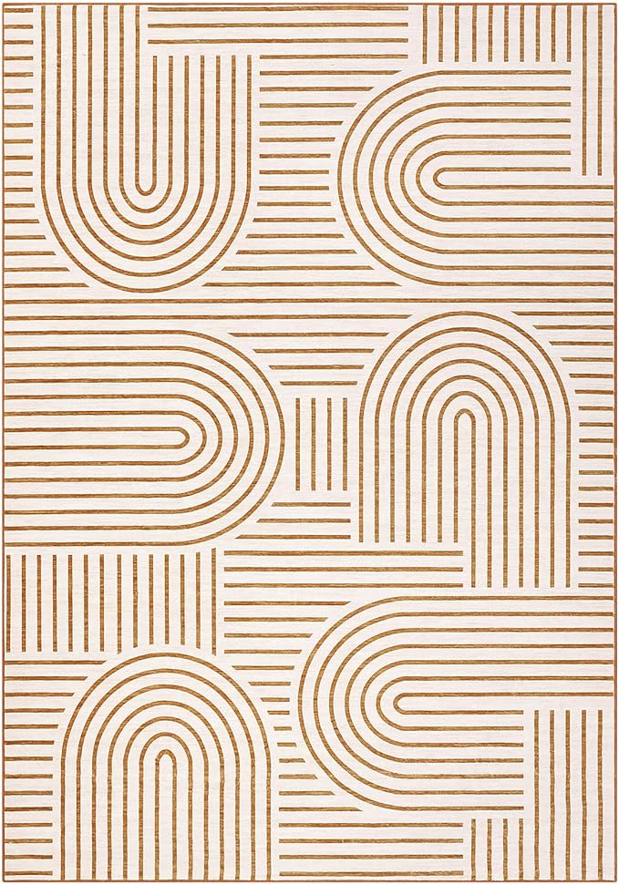 Washable Rug 8x10 Area Rugs for Living Room, Abstract Rug for Bedroom, Soft - Image 4