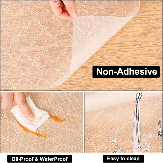 Cooyes Shelf and Drawer Liner for Kitchen Cabinets Non-Adhesive, Waterproof - Image 5