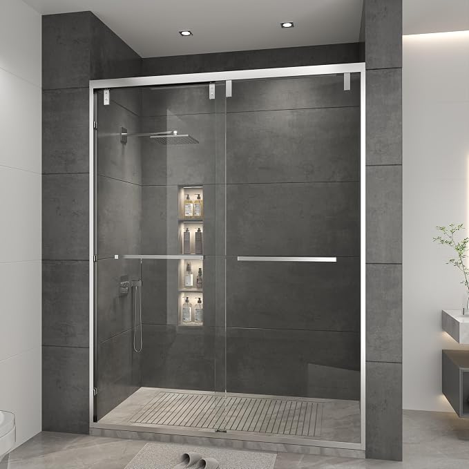 RFN 44-48" W x 76" H Framed Bypass Double Sliding Shower Door, 1/4" by Unknown