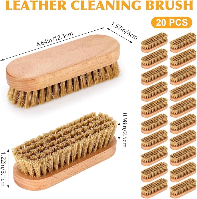 LemonRoad 20 Pcs Leather Upholstery Cleaning Brush Bulk Pig Soft Bristle Shoe - Image 2