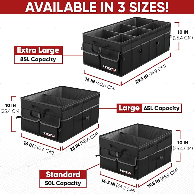 FORTEM Trunk Organizer For SUV Car Trunk Organizer, Foldable Storage, Car - Image 3