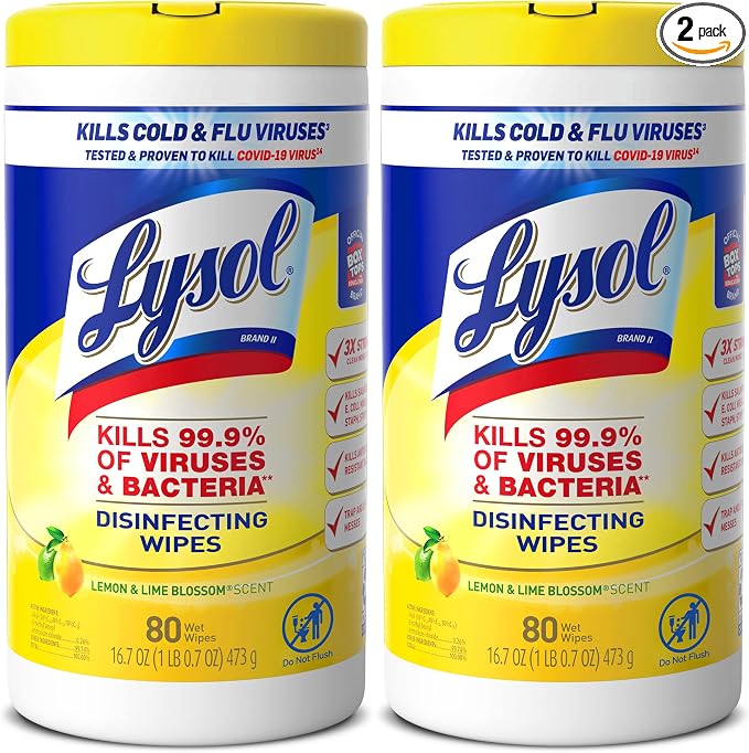 Lysol Disinfectant Wipes Multi-Surface Antibacterial Cleaning Wipes, Dorm Room by Lysol