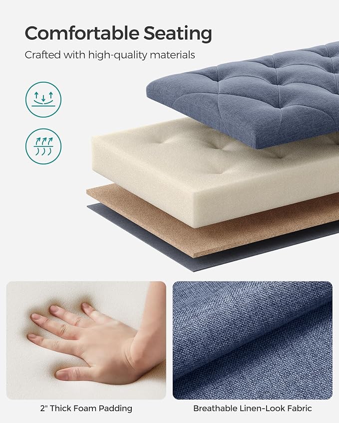 SONGMICS Storage Ottoman Bench, Foot Rest - Image 5
