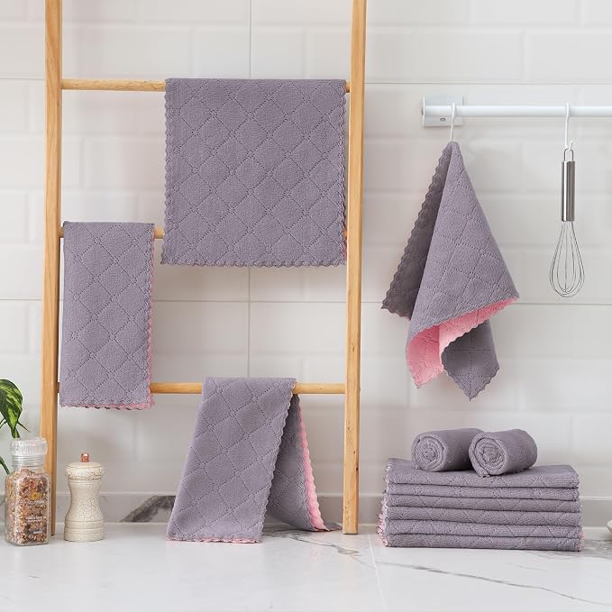 Mordimy 24 Pack Kitchen Towels, Super Soft and Absorbent Dish Towels, Coral - Image 7