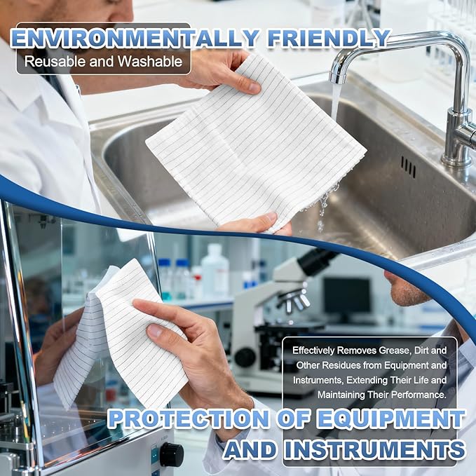 Anti-Static Microfiber Wipes 4"x4" Lint Free Cloths Reusable Special ESD - Image 5