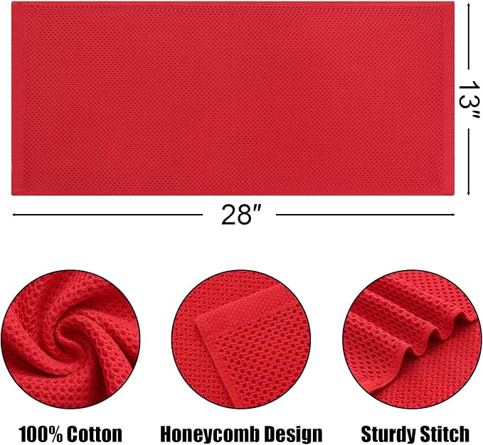 Kitinjoy 100% Cotton Waffle Weave Kitchen Hand Towels - Image 2