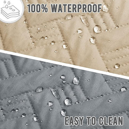 BOCTOPUG Dog Bed Cover for Pets - Blankets Rug Pads for Couch Protection Waterproof Bed Covers Dog Blanket Furniture Protector Reusable Changing Pad (Dark Grey+Beige, 20"x30")
