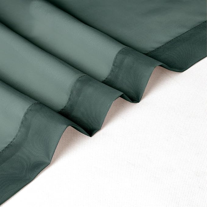Chyhomenyc Hunter Green Sheer Curtains 63 Inch Length 2 Panels, Rod Pocket - Image 5