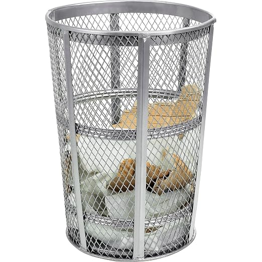 Global Industrial 48 Gallon Outdoor Metal Trash Container, Galvanized - Image 9