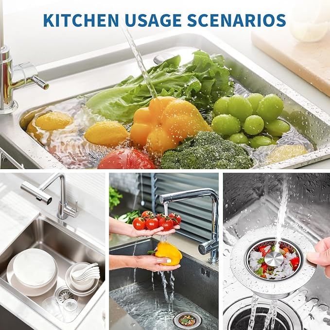 The Ultimate Kitchen Sink Solution: 3-in-1 Drain Strainer & Stopper. 304 - Image 7
