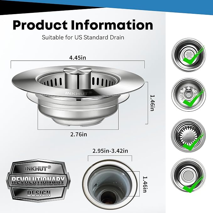 Upgraded 3 in 1 Kitchen Sink Drain Strainer - Image 6