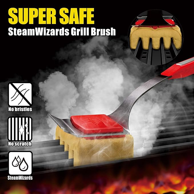 GRILLART Grill Brush Bristle Free, Replaceable BBQ Cleaning Pad, Safe - Image 2
