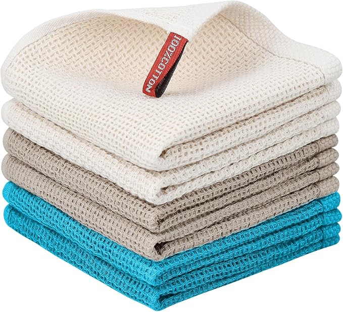 Nialnant 6 Pack Kitchen Towels, 100% Cotton Dish Cloth by Nialnant