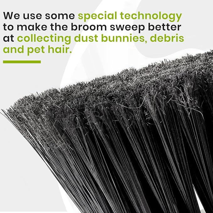 Green Indoor Broom 54" Long Handle House Broom - Image 3