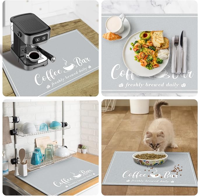 Absorbent Coffee Mat, Fashion Dish Drying Mat - Image 5