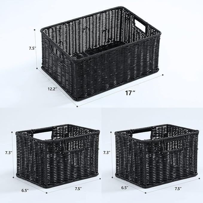 HOONEX Large Wicker Baskets for Storage, Woven Plastic - Image 7