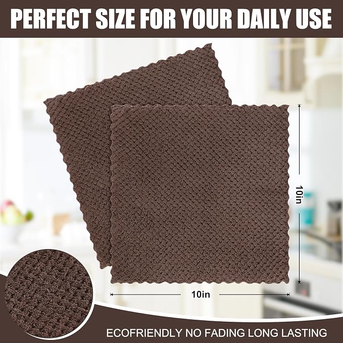 Homaxy 12 Pack Kitchen Dish Cloths, Ultra Soft and Absorbent Dish Towels - Image 2
