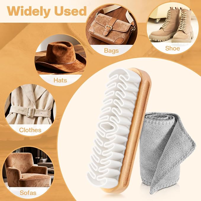 2 Pcs Suede Shoe Brush Nubuck Leather Cleaner Shoes Shine Dauber Crepe - Image 5