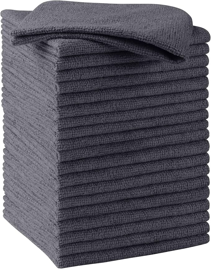 HOMEXCEL Grey Microfiber Cleaning Cloths, 20 Pack Cleaning Rags by HOMEXCEL