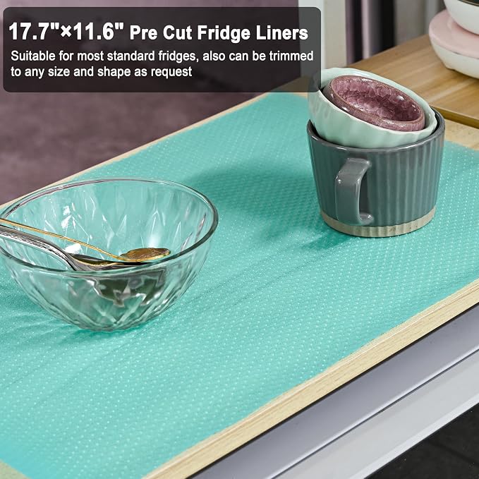 BOPART 12Pcs Refrigerator Liners Washable Fridge Shelf Liners Mats - Image 2