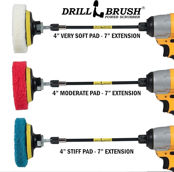 Drillbrush - Rotary Drill Brush Cordless Scrubber - Deck Scrub Brush Kit - - Image 8