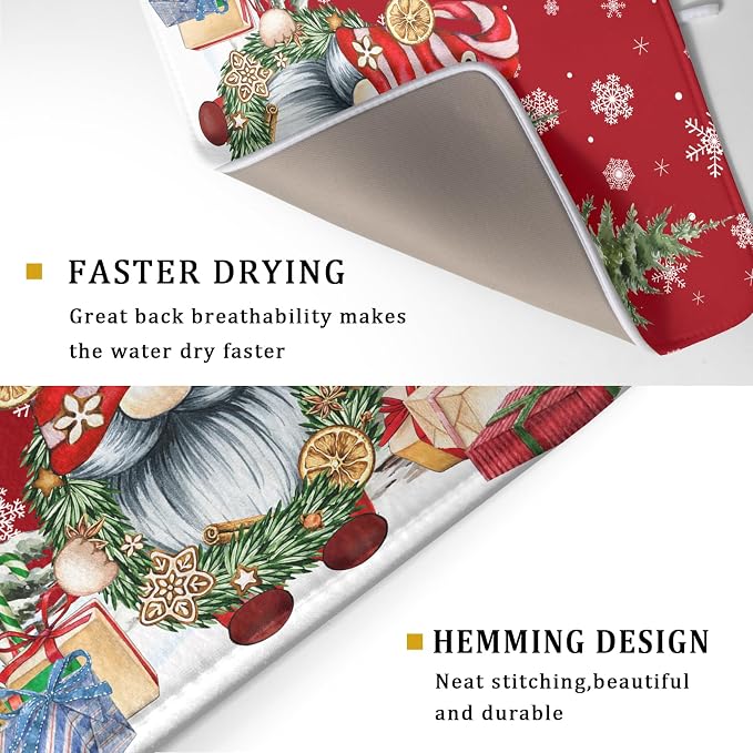 Christmas Dish Drying Mat for Kitchen Counter, Merry Christmas Dish Drying Mat - Image 3