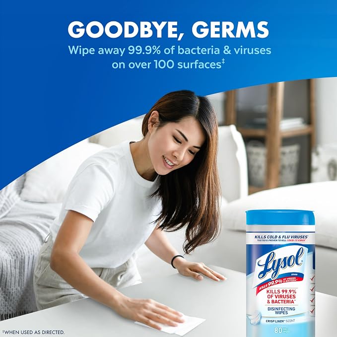Lysol Disinfecting Wipes Bundle, Home Apartment Dorm Room Essentials and - Image 2