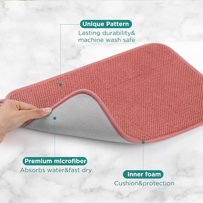 Microfiber Dish Drying Mat, Super Absorbent Kitchen Dish Drying Pad, Reversible - Image 3
