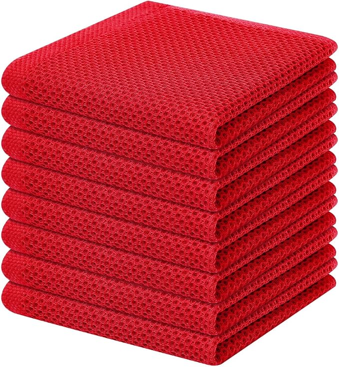 Homaxy 100% Cotton Waffle Weave Kitchen Dish Cloths, Ultra Soft Absorbent Quick by Homaxy