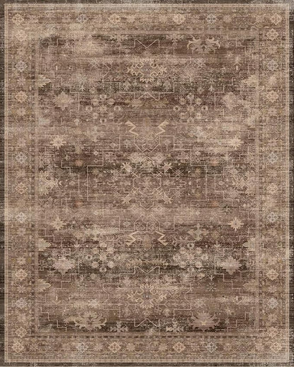 Brown Washable Long Runners for Hallways, 3x8 Wide Kitchen Runner Rug, Entryway Indoor Rug, Non Slip Rubber Backing Boho Vintage Dark Floor Decor
