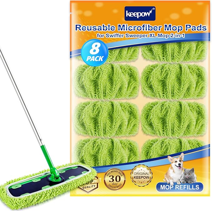 KEEPOW Reusable XL Mop Pads Compatible by KEEPOW