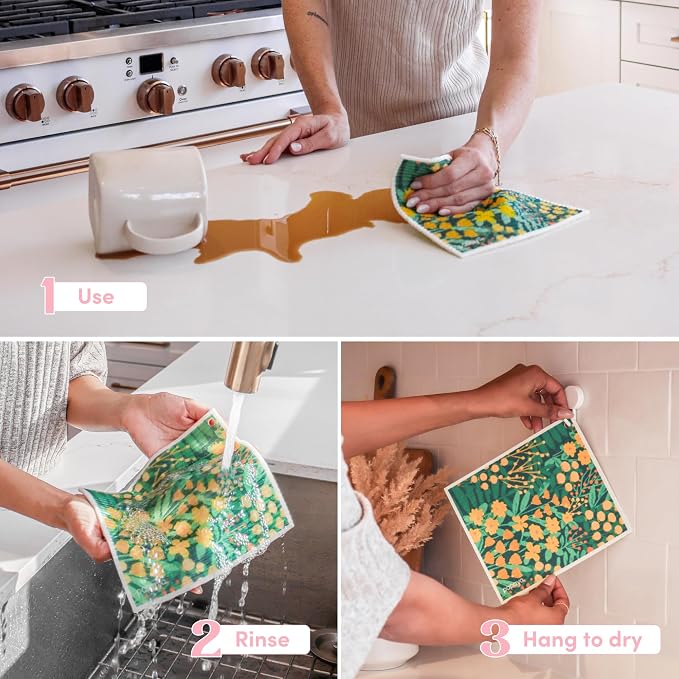 Papaya Reusable Paper Towels, Premium Swedish Dishcloths - Image 4
