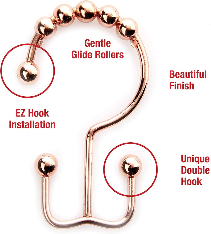 2lbDepot Copper Shower Curtain Hooks Rings, Premium Rust-Resistant Stainless - Image 3