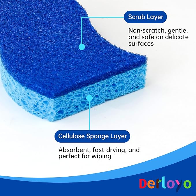 Non Scratch Scrub Sponges, Dual Sided Cleaning Sponges - Image 3
