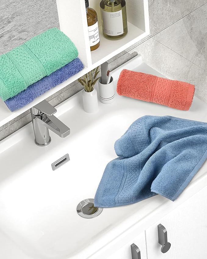 Cleanbear Face-Cloth Washcloths Set, 100% Cotton, High Absorbent, Size13 - Image 7