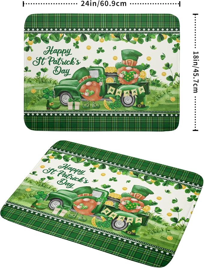 Shamrock Truck Dish Drying Mat Buffalo Check Dish Drainer Mat 18x24 inch - Image 2