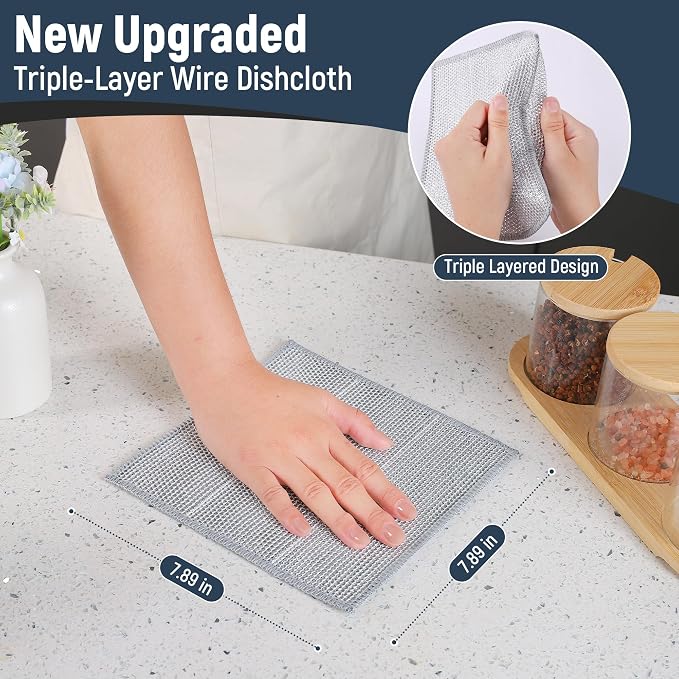 3 Layers Non Scratch Wire Dish Cleaning Supplies 75PCS - Image 2