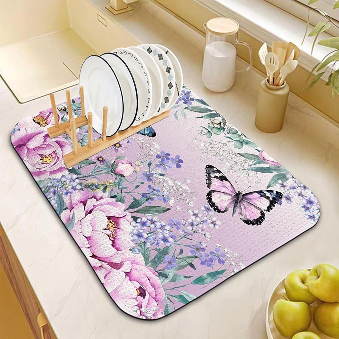 Dish Drying Mat for Kitchen Counter 18x24 Inch, Super Absorbent Dish Drainer Mat - Image 2