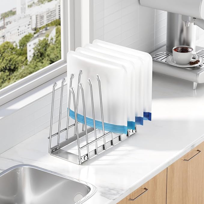 Reusable Bag Drying Rack, Foldable Metal Stand - Image 2