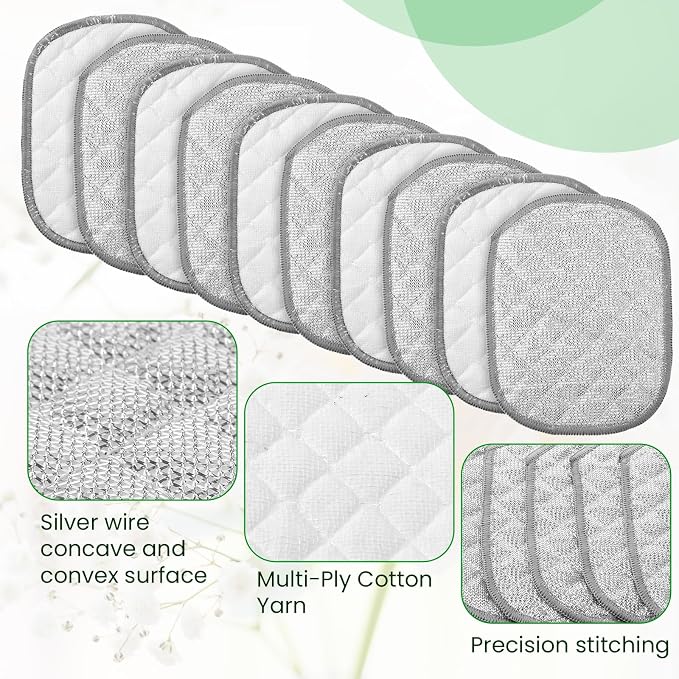 TIESOME 10Pcs Newly Upgraded Double Side Non Scratch Wire Dishcloths, Reusable - Image 8