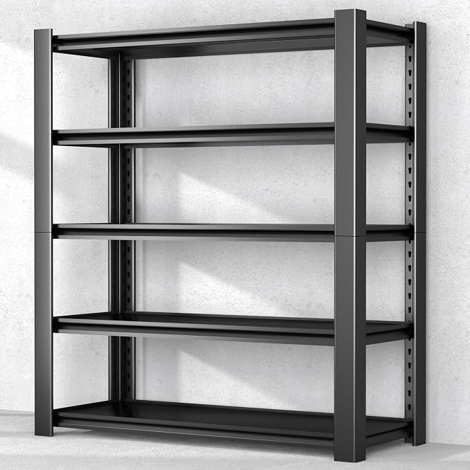5-Tier Garage Shelving Heavy Duty, 3000 LBS Capacity Metal Storage Rack 24" D x by Nexvrtau