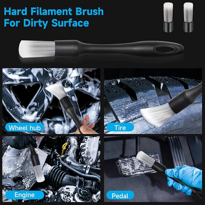 9 Pcs Car Detailing Brush Set No Scratch - Image 6