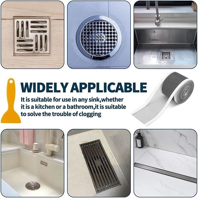 2.75 Inch x 33 FT Disposable Shower Drain Screen Self-Adhesive Stickers - Image 4